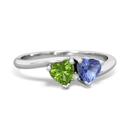 Peridot Sweethearts 14K White Gold ring R5260