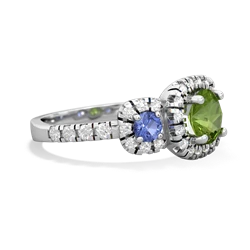 Peridot Regal Halo 14K White Gold ring R5350