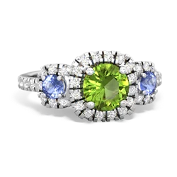 Peridot Regal Halo 14K White Gold ring R5350