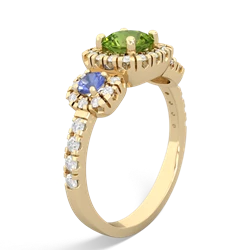 Peridot Regal Halo 14K Yellow Gold ring R5350