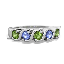 Peridot Anniversary Band 14K White Gold ring R2089