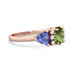 Peridot Antique Style Three Stone 14K Rose Gold ring R2186