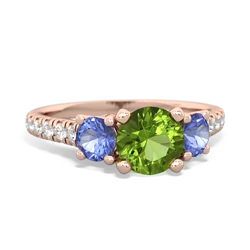 Peridot Pave Trellis 14K Rose Gold ring R5500