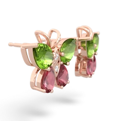 Peridot Butterfly 14K Rose Gold earrings E2215