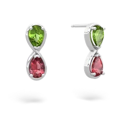 Peridot Infinity 14K White Gold earrings E5050