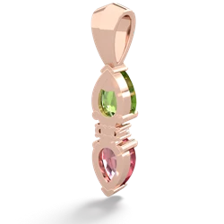 Peridot Bowtie Drop 14K Rose Gold pendant P0865