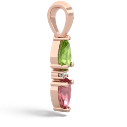 Peridot Bowtie Drop 14K Rose Gold pendant P0865
