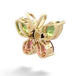 Peridot Butterfly 14K Yellow Gold pendant P2215