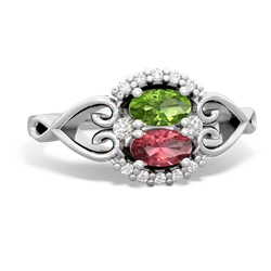 Peridot Love Nest 14K White Gold ring R5860