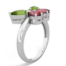 Peridot Butterfly 14K White Gold ring R2215