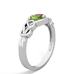 Peridot Celtic Love Knot 14K White Gold ring R5420