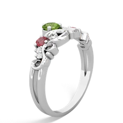 Peridot Crown Keepsake 14K White Gold ring R5740