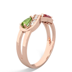 Peridot Diamond Infinity 14K Rose Gold ring R5390