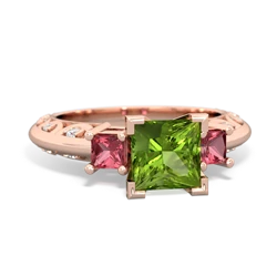 Peridot Eternal Embrace Engagement 14K Rose Gold ring C2001