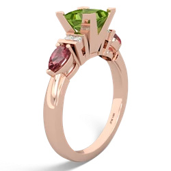 Peridot 6Mm Princess Eternal Embrace Engagement 14K Rose Gold ring C2002