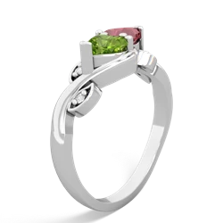 Peridot Floral Elegance 14K White Gold ring R5790