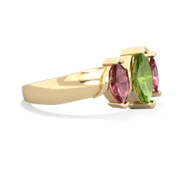 Peridot Three Peeks 14K Yellow Gold ring R2433