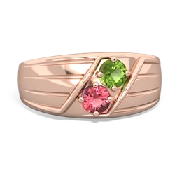 Peridot Men's Streamline 14K Rose Gold ring R0460