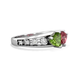 Peridot Heart To Heart 14K White Gold ring R3342