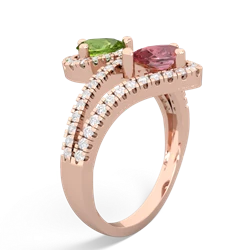 Peridot Diamond Dazzler 14K Rose Gold ring R3000