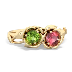 Peridot Rose Garden 14K Yellow Gold ring R5510