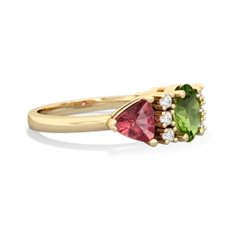 Peridot Antique Style Three Stone 14K Yellow Gold ring R2186