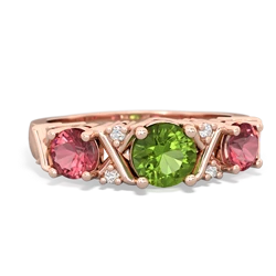 Peridot Hugs And Kisses 14K Rose Gold ring R5016