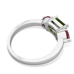 Peridot Three Stone 14K White Gold ring R5235