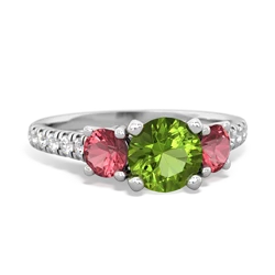 Peridot Pave Trellis 14K White Gold ring R5500