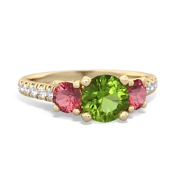 Peridot Pave Trellis 14K Yellow Gold ring R5500