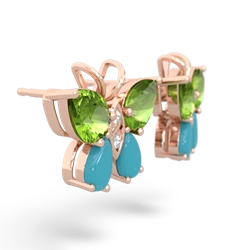 Peridot Butterfly 14K Rose Gold earrings E2215