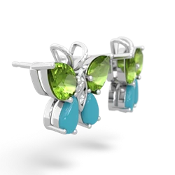 Peridot Butterfly 14K White Gold earrings E2215