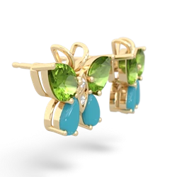 Peridot Butterfly 14K Yellow Gold earrings E2215