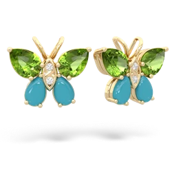 Peridot Butterfly 14K Yellow Gold earrings E2215