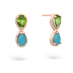 Peridot Infinity 14K Rose Gold earrings E5050