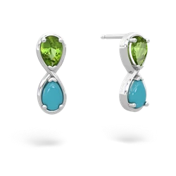 Peridot Infinity 14K White Gold earrings E5050