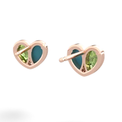 Peridot 'Our Heart' 14K Rose Gold earrings E5072