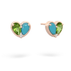 Peridot 'Our Heart' 14K Rose Gold earrings E5072