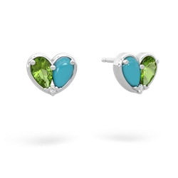 Peridot 'Our Heart' 14K White Gold earrings E5072