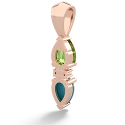 Peridot Bowtie Drop 14K Rose Gold pendant P0865
