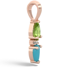 Peridot Bowtie Drop 14K Rose Gold pendant P0865