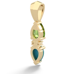 Peridot Bowtie Drop 14K Yellow Gold pendant P0865