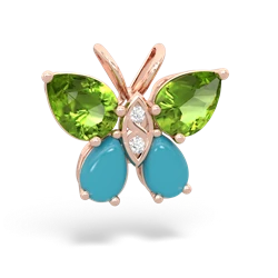 Peridot Butterfly 14K Rose Gold pendant P2215