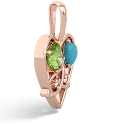 Peridot Celtic Trinity Heart 14K Rose Gold pendant P5331