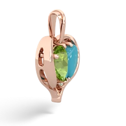 Peridot Two Become One 14K Rose Gold pendant P5330