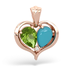 Peridot Two Become One 14K Rose Gold pendant P5330