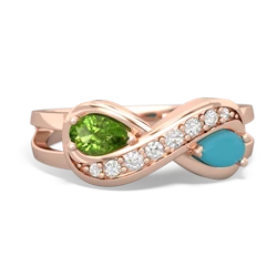 Peridot Diamond Infinity 14K Rose Gold ring R5390