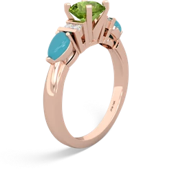 Peridot 6Mm Round Eternal Embrace Engagement 14K Rose Gold ring R2005