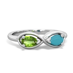 Peridot Infinity 14K White Gold ring R5050