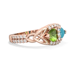 Peridot Sparkling Celtic Knot 14K Rose Gold ring R2645